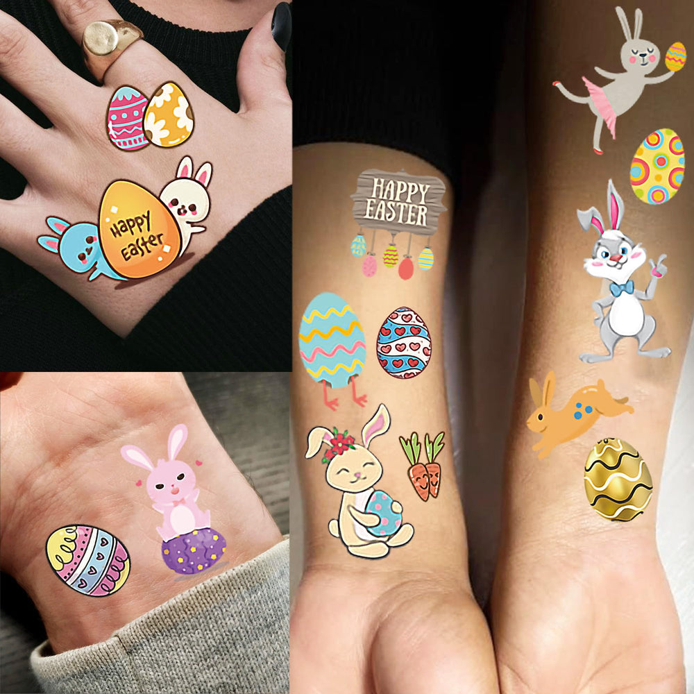 COKTAK Easter tattoos with 3D color last 4–6 days on skin or props.