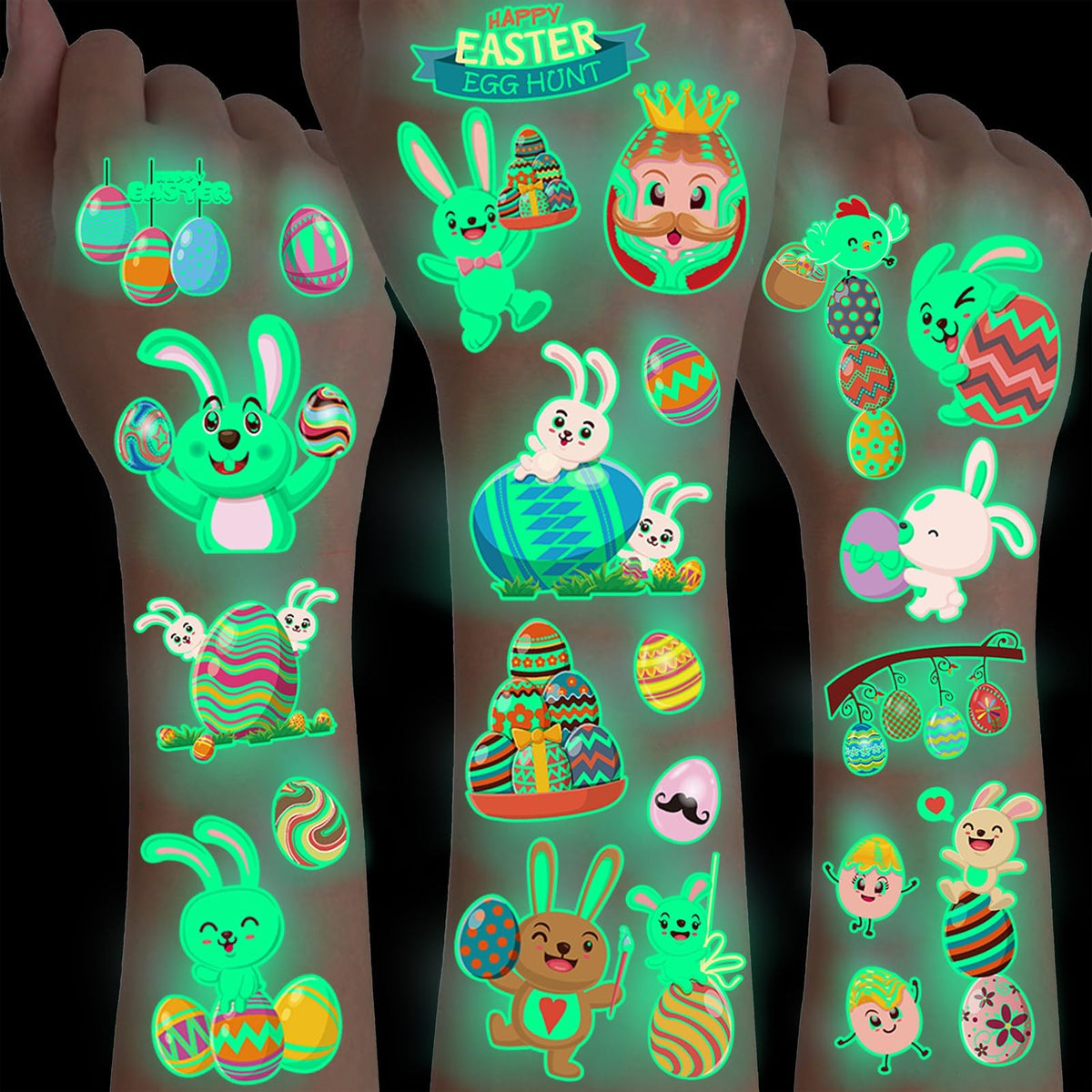 COKTAK luminous Easter tattoos glow in the dark for kids’ baskets