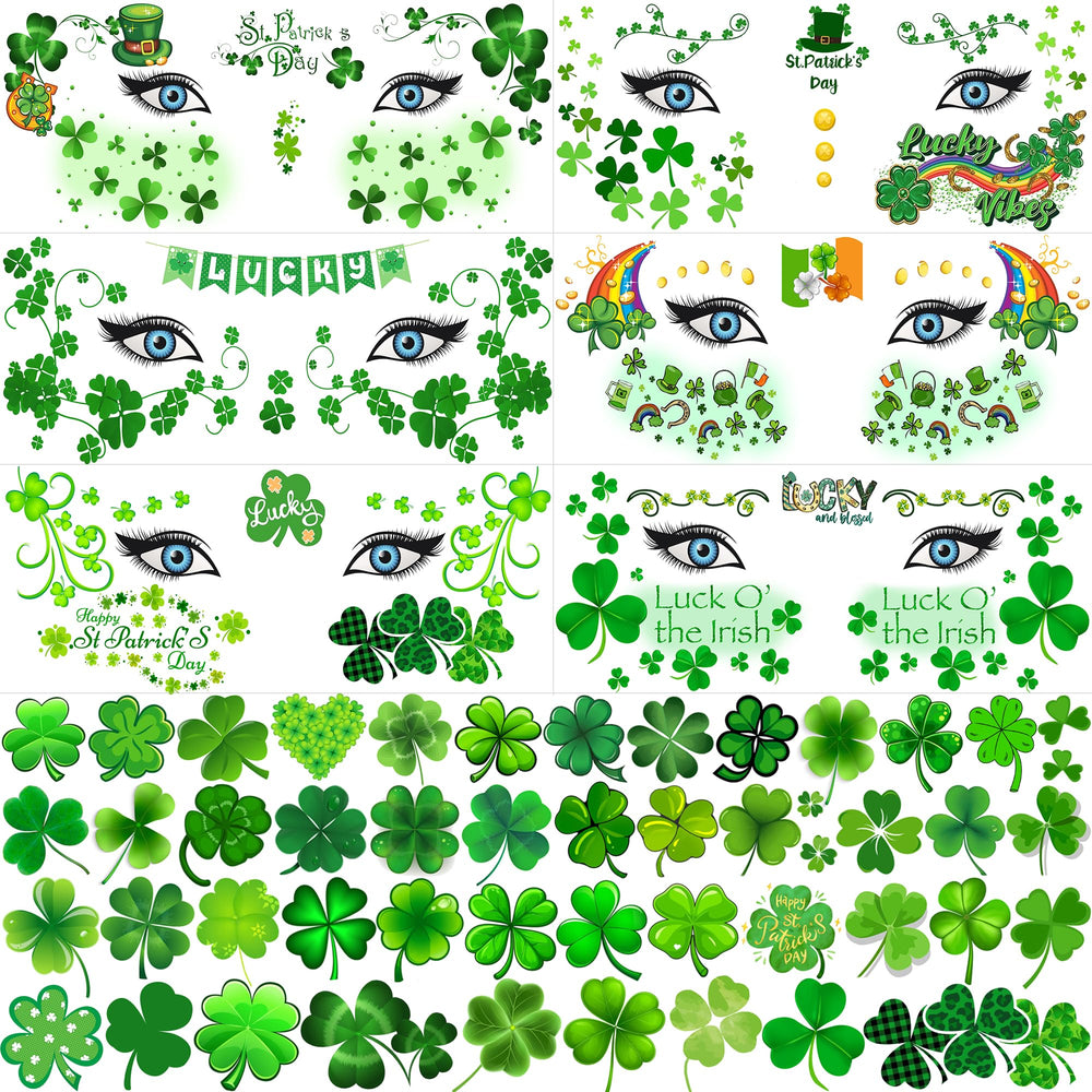COKTAK green shamrock tattoos for Saint Patrick's Day party.