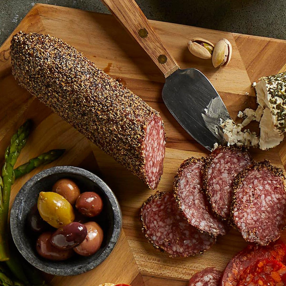 Colamecos All Natural Uncured Salami pack with clean label ingredients.