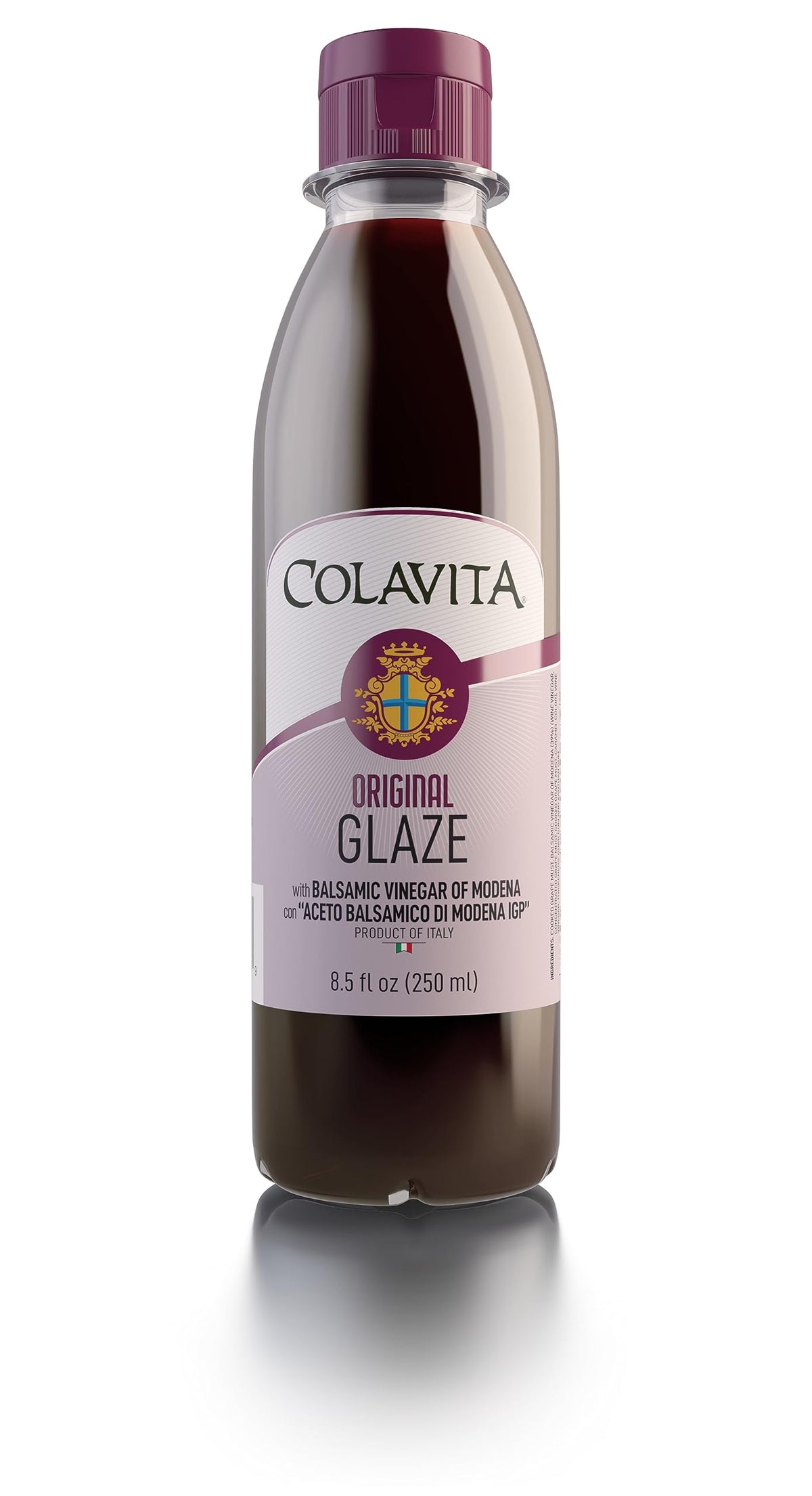 COLAVITA Balsamic Glaze bottle closeup for authentic Italian glaze.