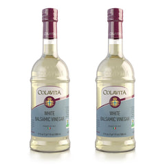 Colavita White Balsamic Vinegar two-bottle pack for versatile dressings and glazes.