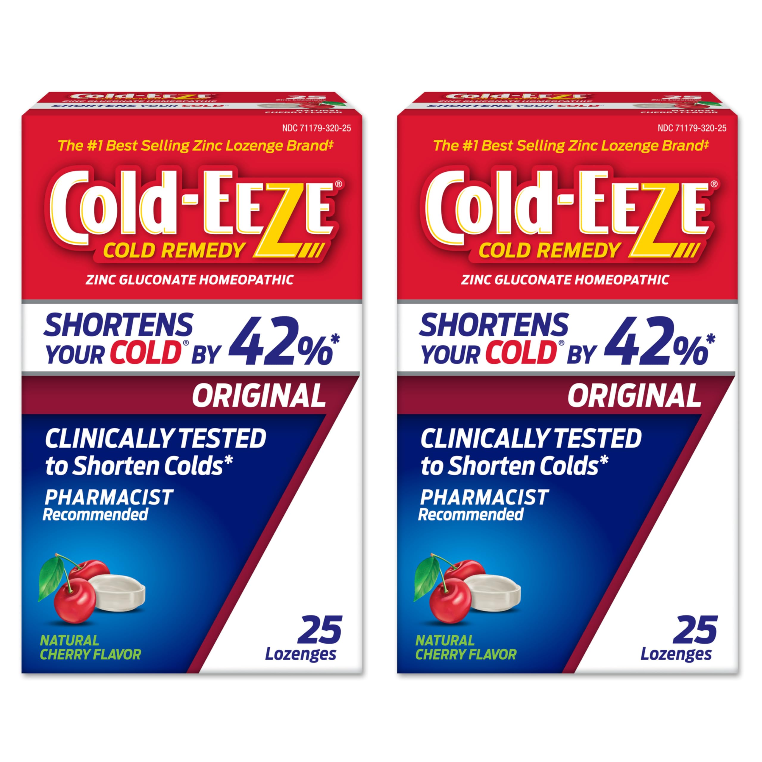 Cold-Eeze natural cherry zinc lozenges bottle for on-the-go cold relief.