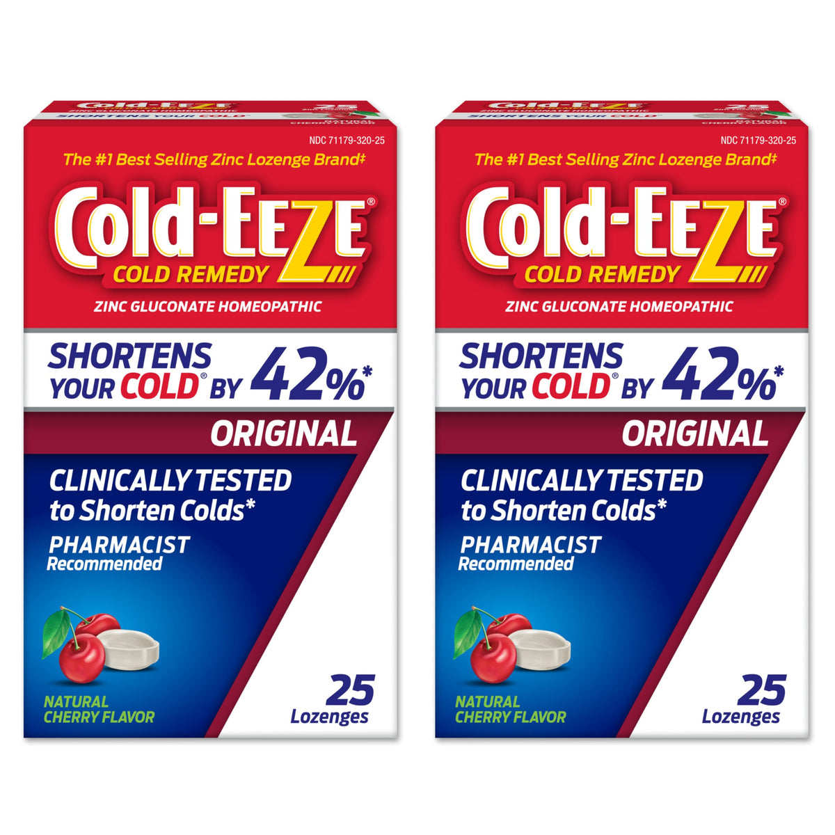 Cold-Eeze natural cherry zinc lozenges bottle for on-the-go cold relief.