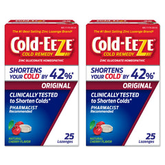 Cold-Eeze natural cherry zinc lozenges bottle for on-the-go cold relief.