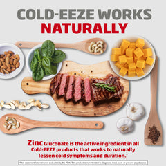 Cold-Eeze zinc lozenges taste sample illustrating potential relief.