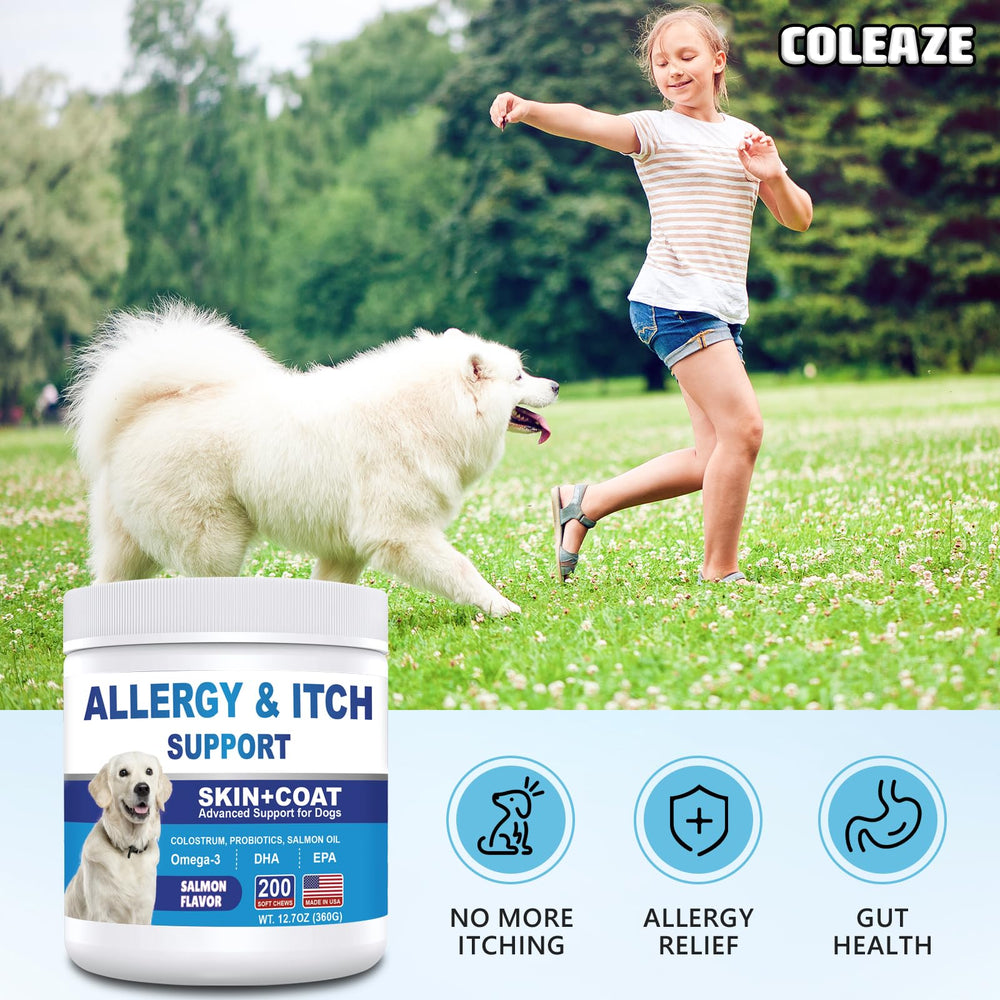 Coleaze Dog Allergy Chews suitable for puppies and seniors.