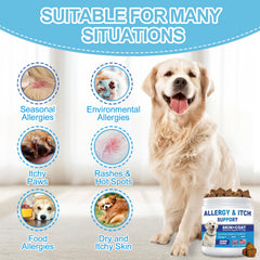 Coleaze Dog Allergy Chews pour demonstrates simple dosing and immune support.