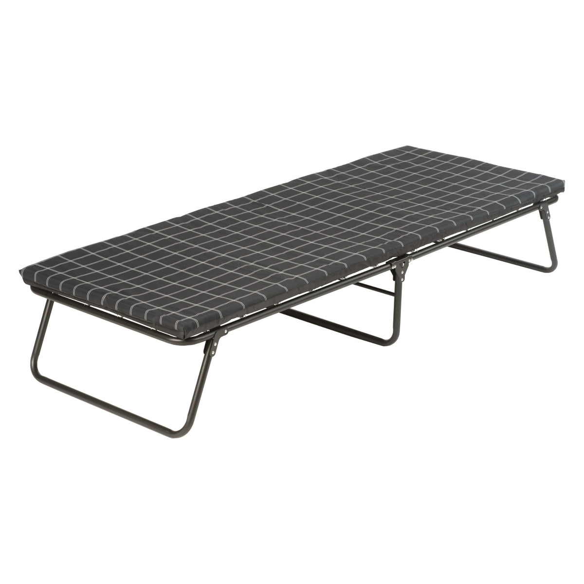 Coleman ComfortSmart cot with mattress pad offers elevated camping comfort.