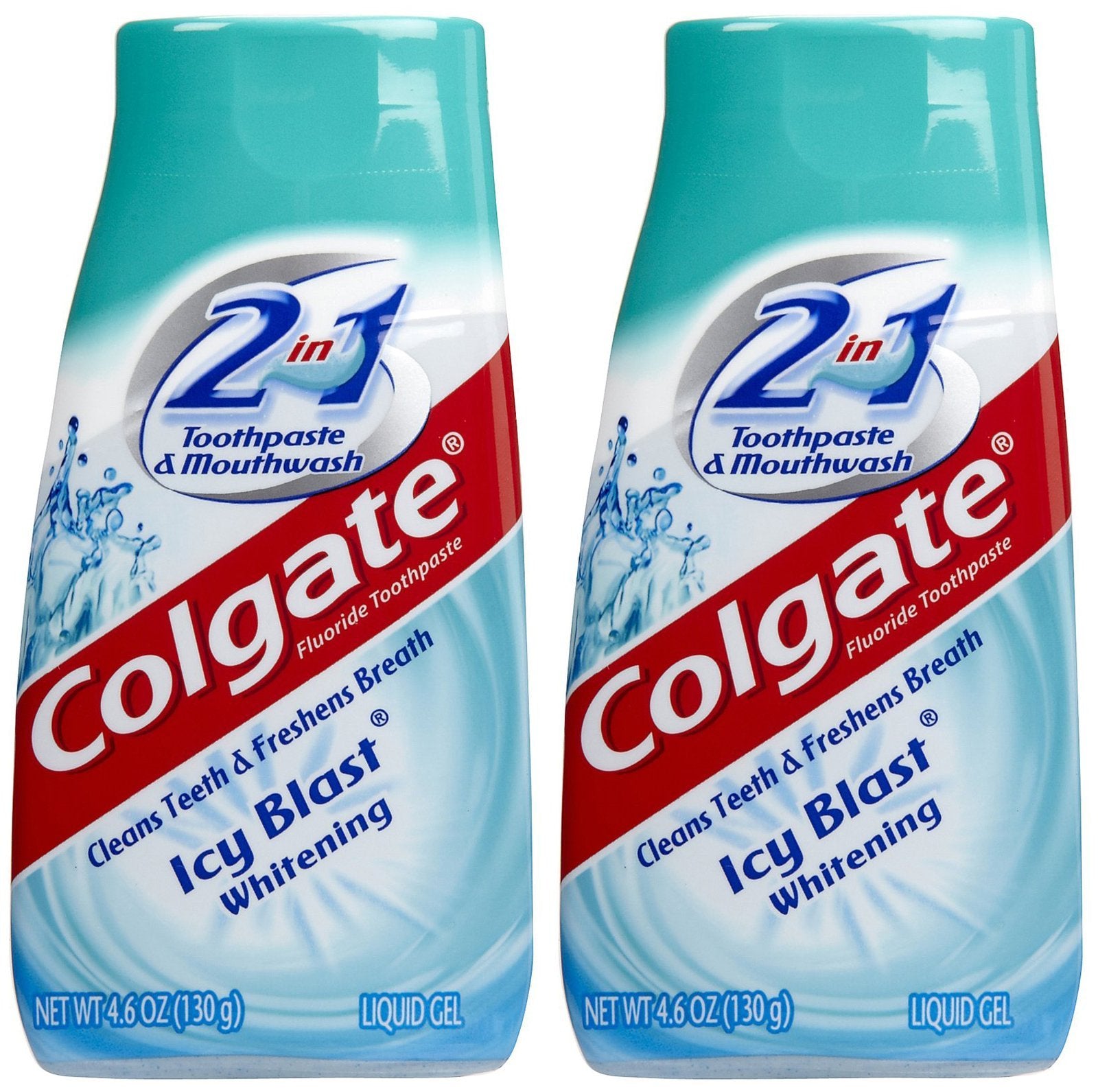 Colgate 2-in-1 Whitening Icy Blast bottle ready for daily whitening and breath freshening