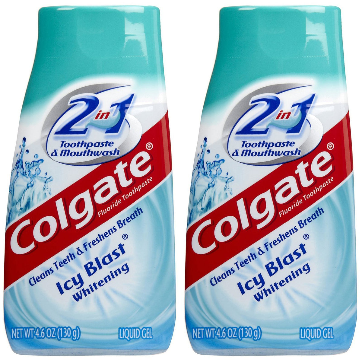 Colgate 2-in-1 Whitening Icy Blast bottle ready for daily whitening and breath freshening