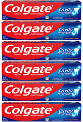 Colgate Cavity Protection toothpaste pack6 outer view highlights family-friendly cavity defense.