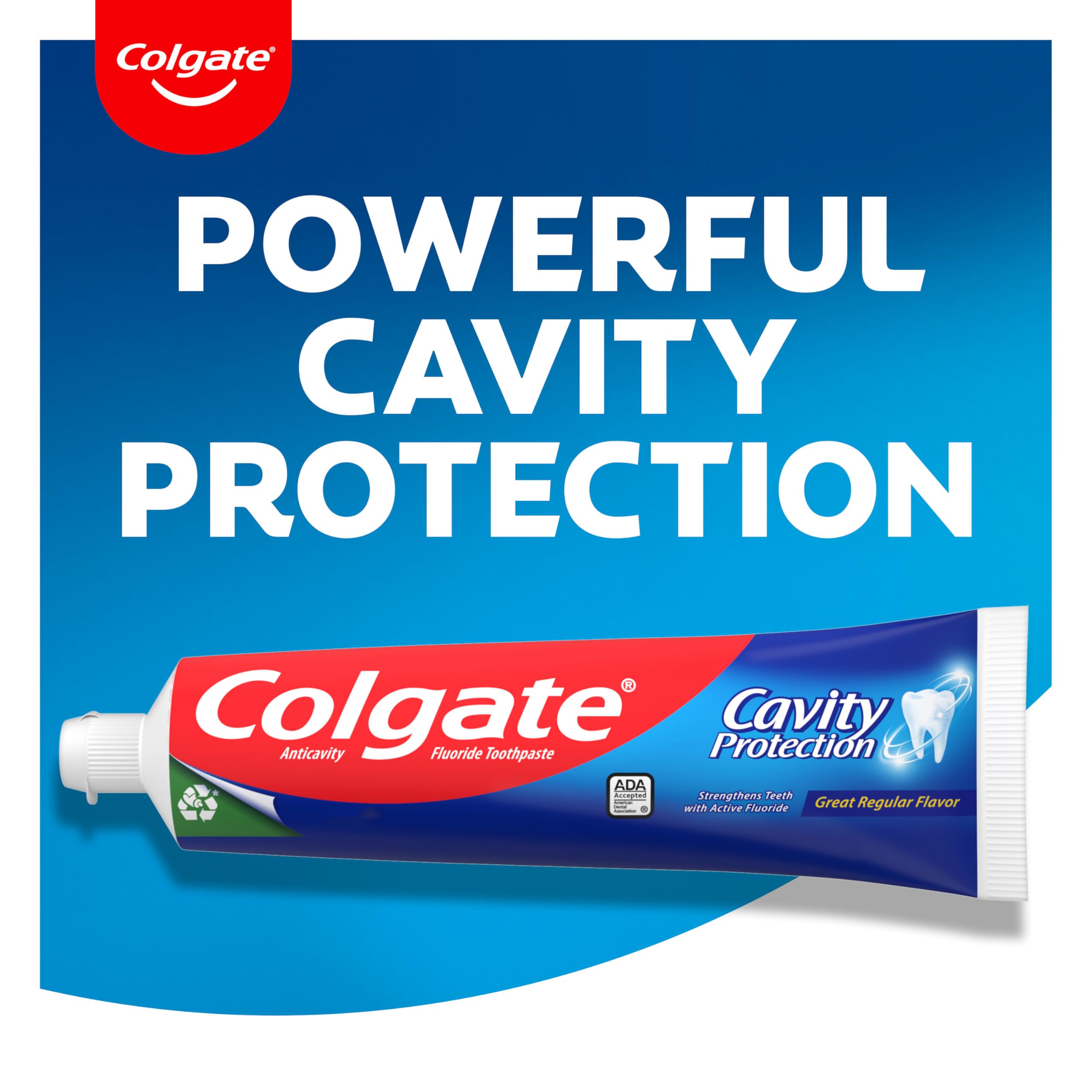 Colgate Cavity Protection toothpaste label close-up highlights fluoride content for enamel health