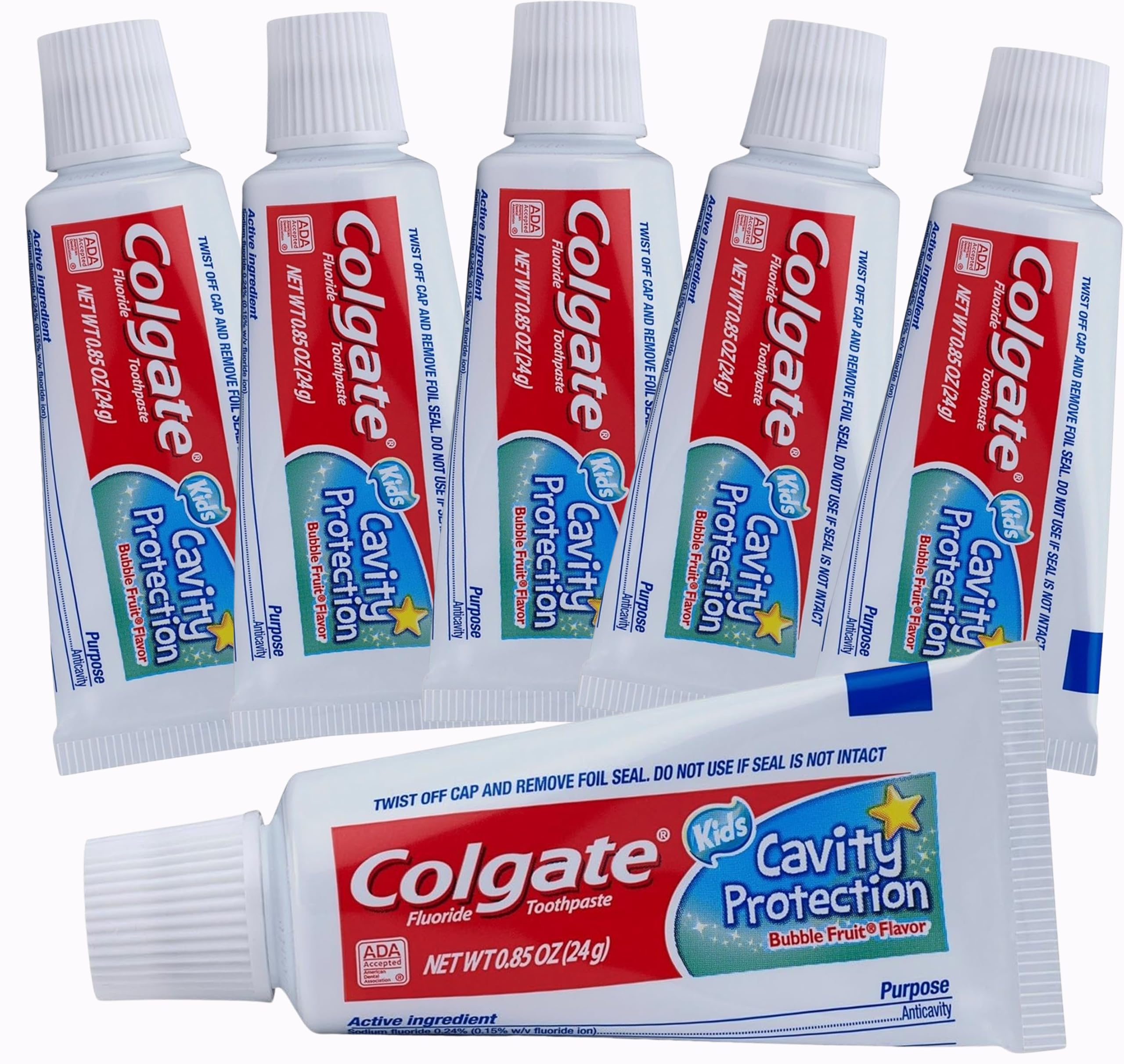 Colgate Kids toothpaste with bubble fruit flavor travel tubes for on the go brushing