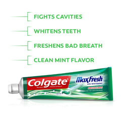 Close-up of Colgate Max Fresh mini breath strips inside toothpaste