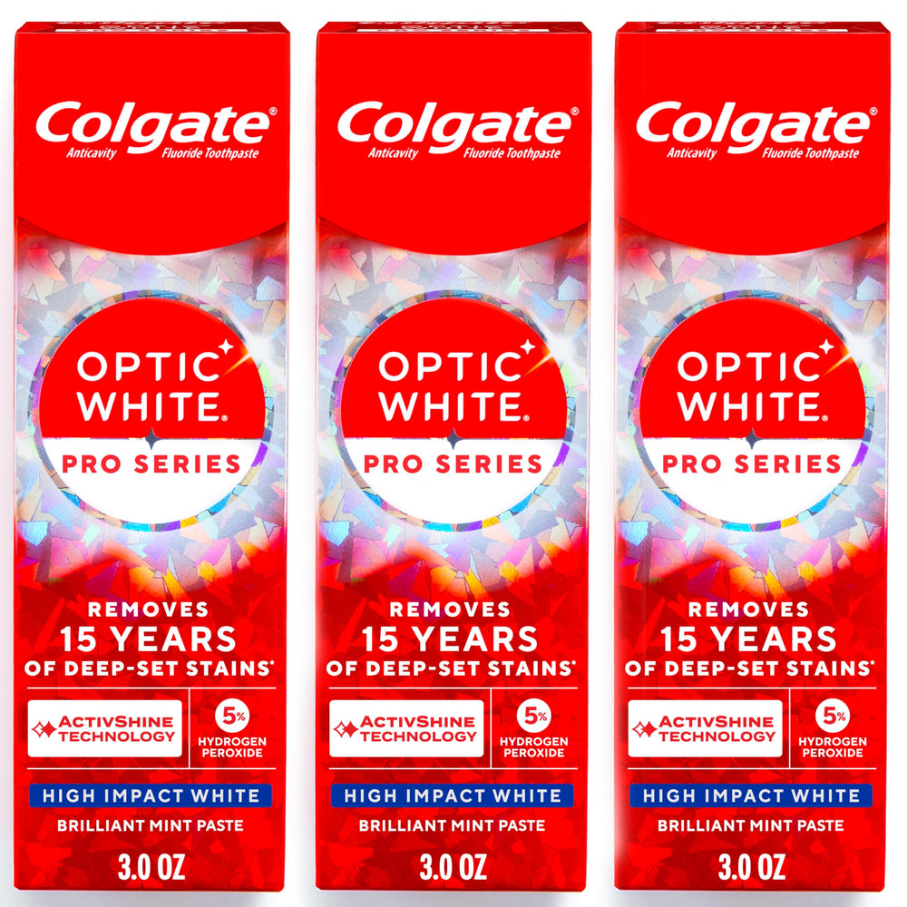 Colgate Optic White Pro Series high-impact white tube with brilliant mint for a brighter smile