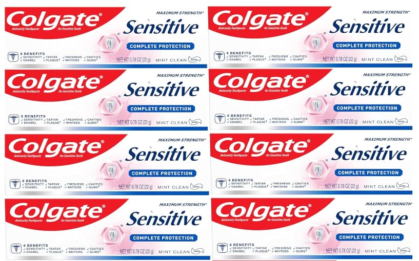 Colgate Sensitive Complete Protection mint clean travel tube for on-the-go freshness.