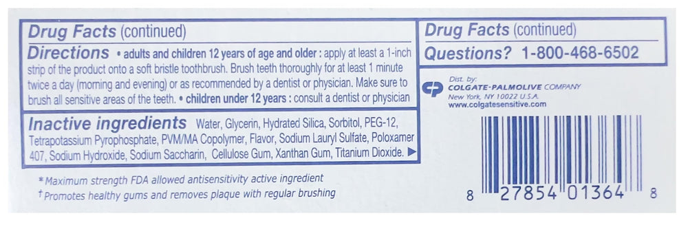 Colgate Sensitive Complete Protection sensitivity-relief action useful for hot and cold foods.