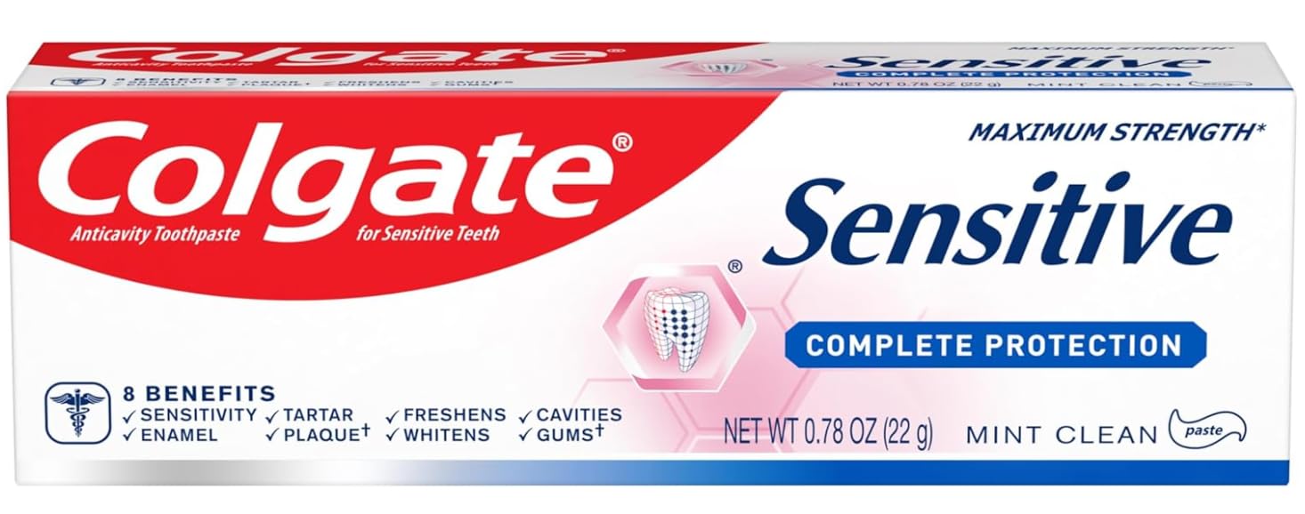 Colgate Sensitive Complete Protection travel-ready pack ideal for trips and hotels.