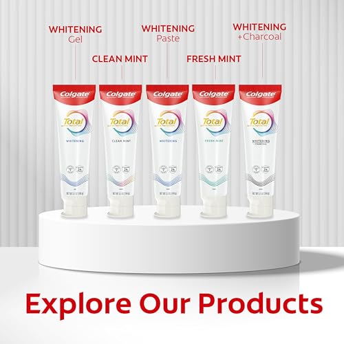 Colgate Total 4-pack in lifestyle shot with bright smile.