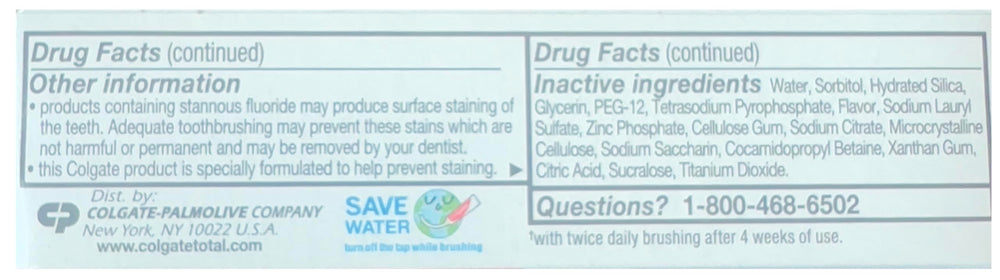 Colgate Total Clean Mint toothpaste showing fresh breath after brushing.