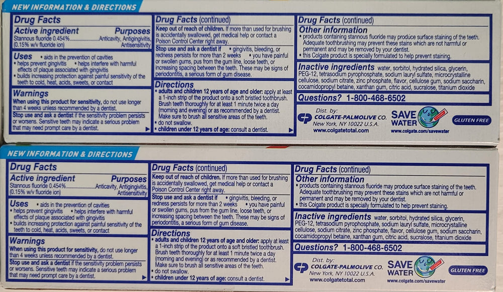Colgate Total SF Clean Mint packaging closeup for long-lasting freshness.