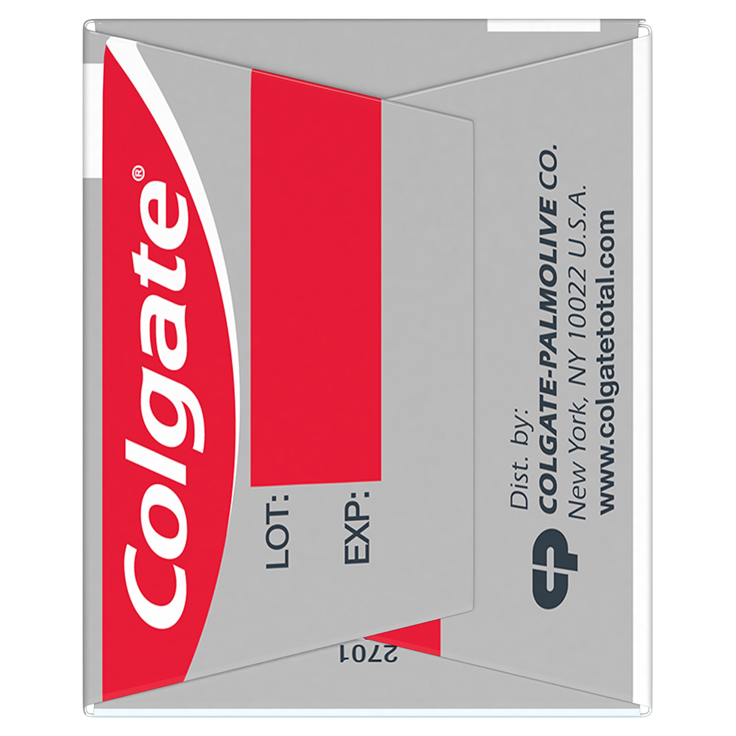 Packaging and labeling of Colgate Total in a four-pack