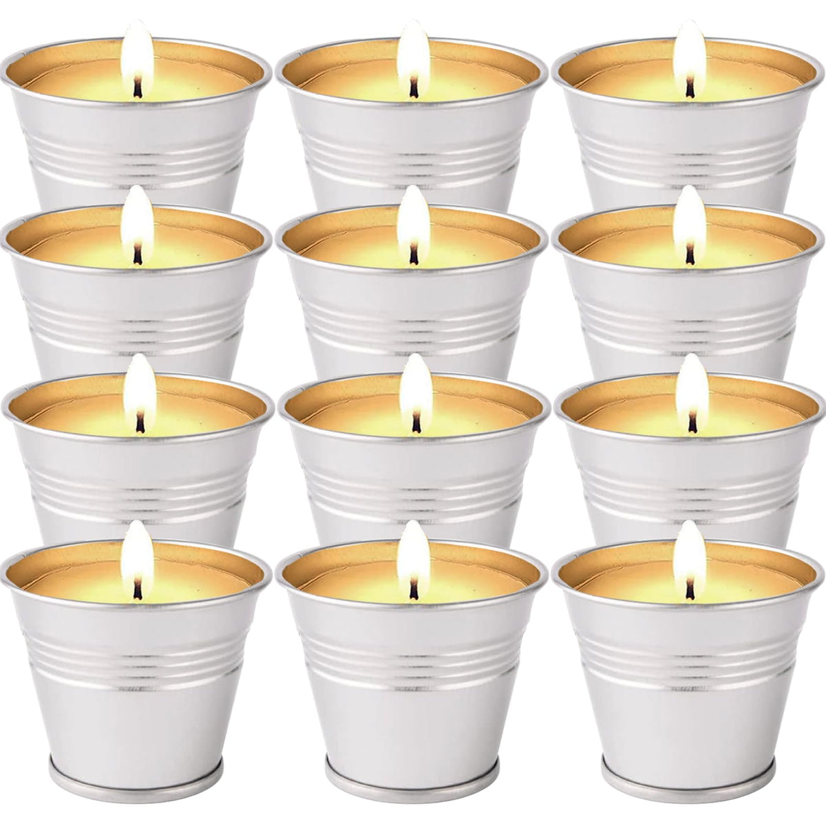Collabell citronella outdoor candles 12-pack enhances patio ambiance with natural aroma.