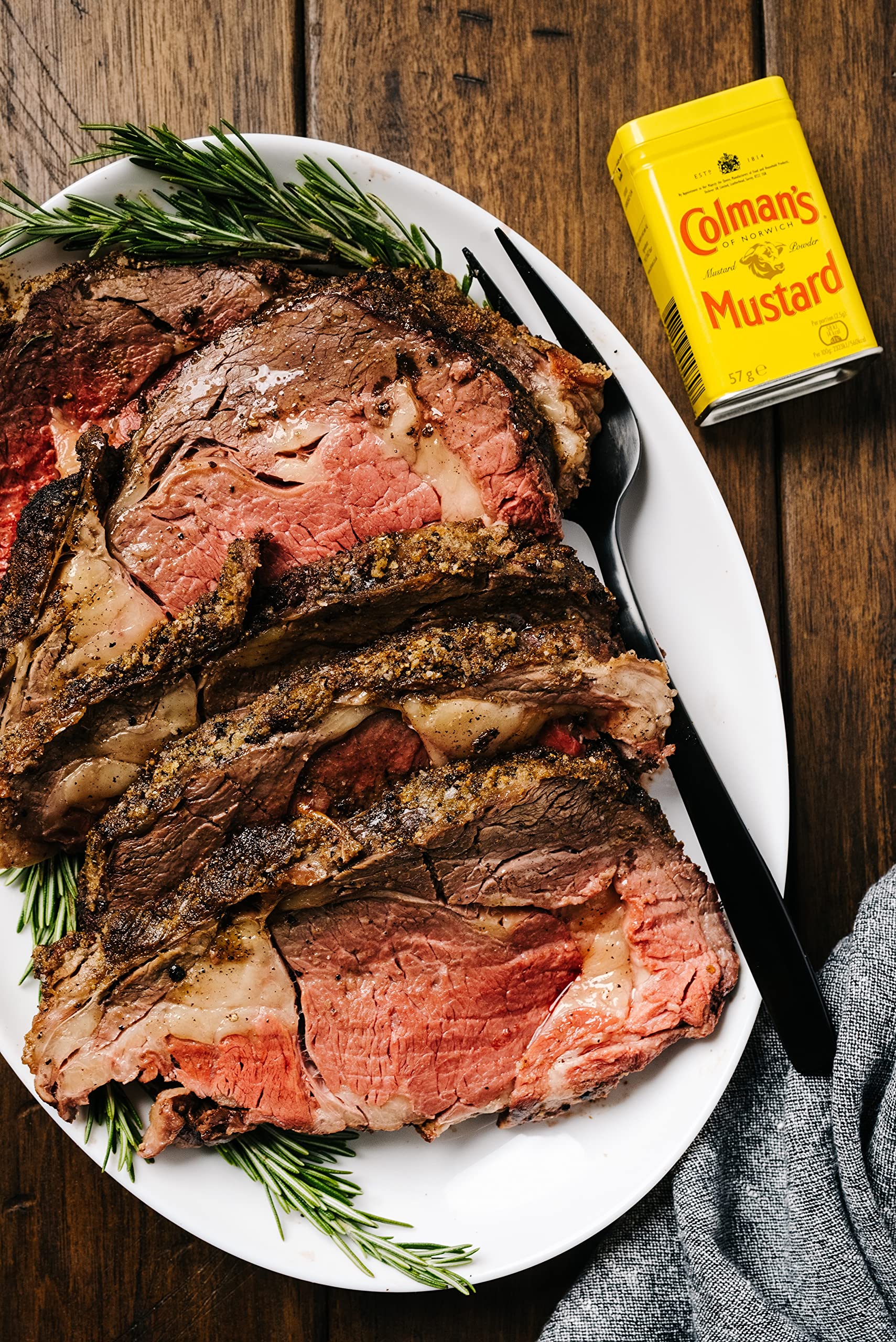 Colman's dry mustard powder texture close-up emphasizing powdery consistency for measurements