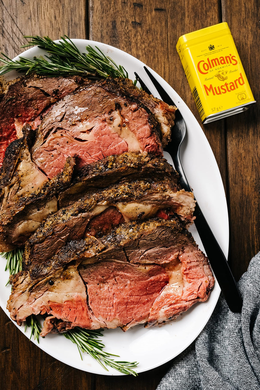 Colman's dry mustard powder texture close-up emphasizing powdery consistency for measurements