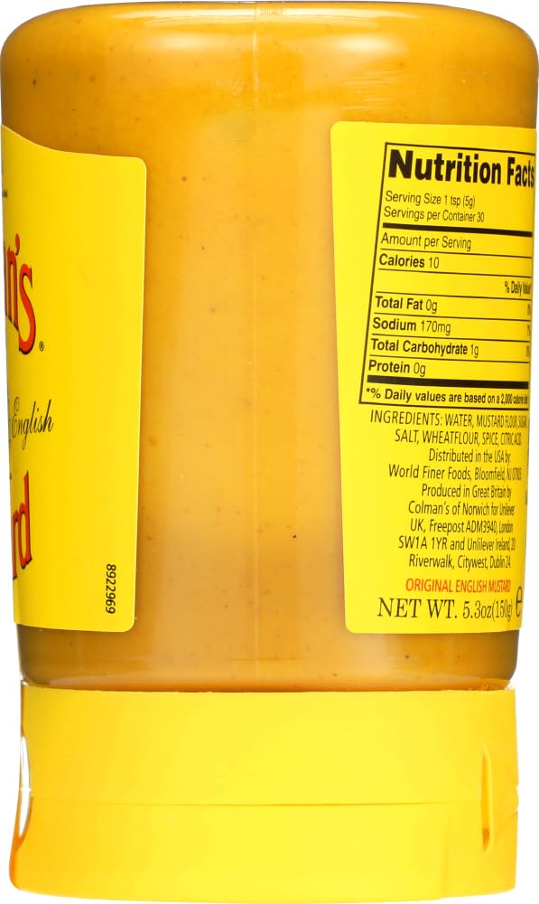 Colman's mustard on a sandwich setup, suggesting a quick flavor boost.