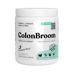 ColonBroom psyllium husk powder strawberry tub for daily fiber routine