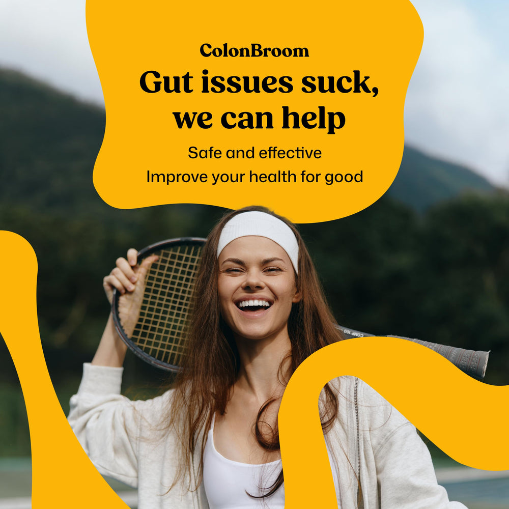 Glass of water with ColonBroom shows easy mix for a refreshing drink