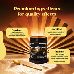 ColonBroom strawberry powder ingredients highlight psyllium husk for digestion support