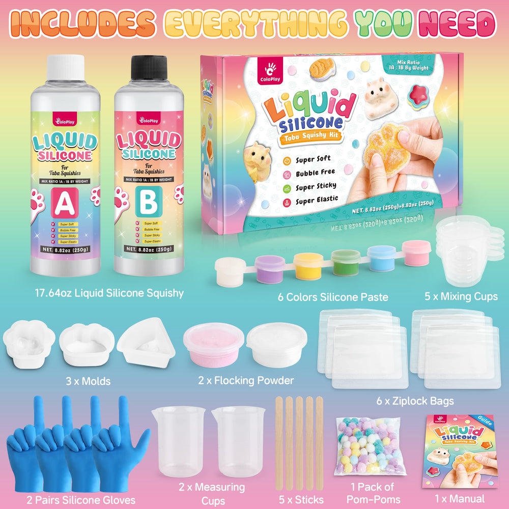 ColoPlay Taba Squishy Kit molds: reusable shapes for quick, creative squishy projects