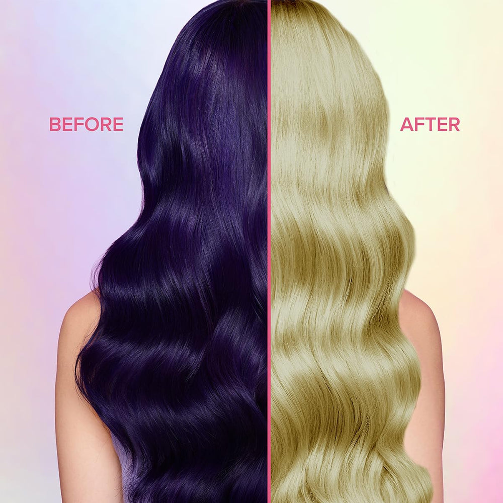 Color Oops Bold Remover application on hair demonstrates controlled color fading.