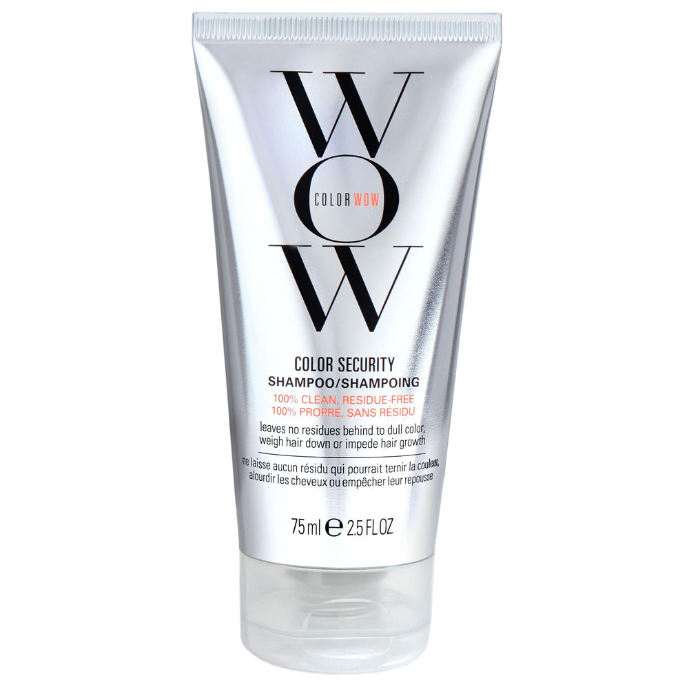 Color Wow Color Security Shampoo bottle highlighting sulfate-free, residue-free cleansing.