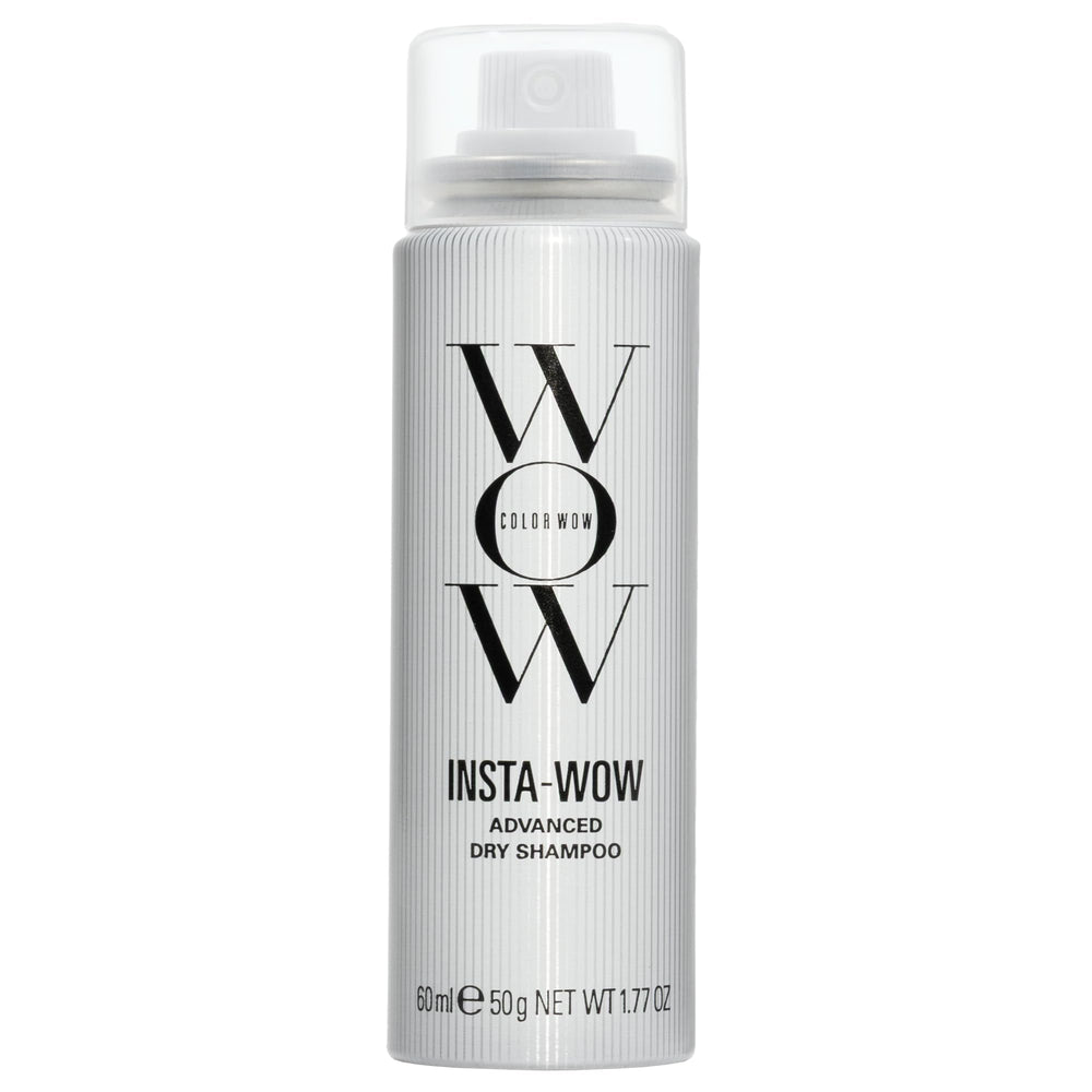 COLOR WOW Insta-WOW dry shampoo bottle front with sleek packaging and oil-control promise.