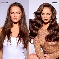 COLOR WOW Money Mist bottle dispense highlights smooth, detangled strands.