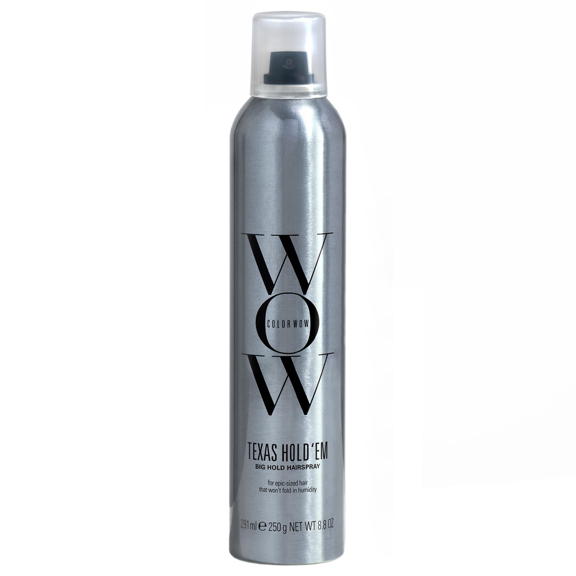 COLOR WOW Texas Hold Em Big Hold bottle-front view showing humidity-resistant hold.