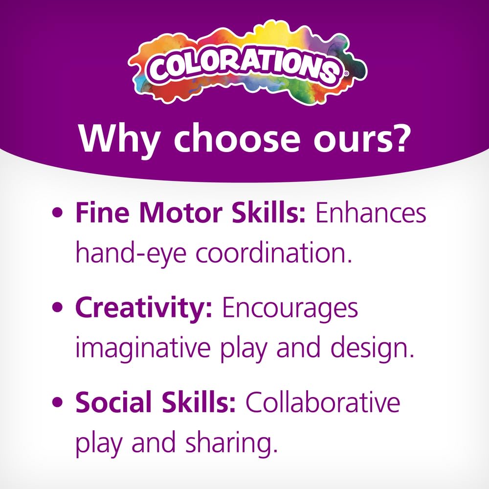Colorations BuildMe accessories closeup highlights reusable plastic pieces for quick cleanup after crafts.