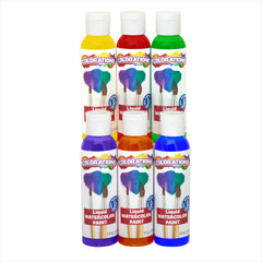 Colorations LWPACK liquid watercolor paint set with six vibrant colors for posters and crafts.