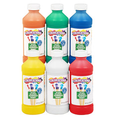 Colorations blue washable tempera paint bottle for vibrant classroom art projects