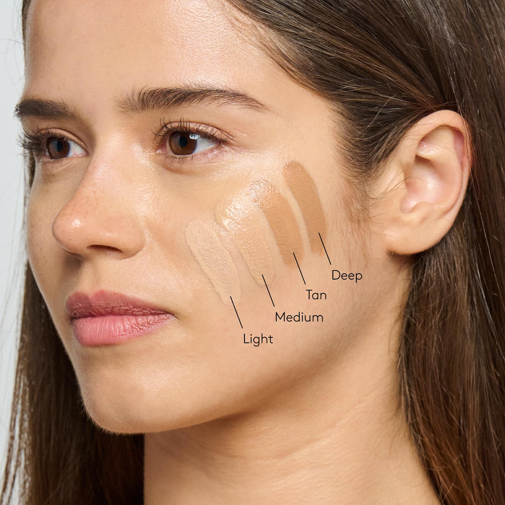 Colorescience EnviroScreen technology close-up emphasizes mineral shield against pollutants
