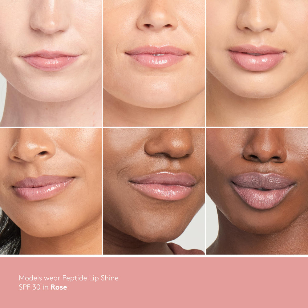 Colorescience Peptide Lip Shine SPF 30 label emphasizes sun protection.