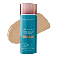 Colorescience Total Protection Face Shield Flex SPF 50 bottle with pump and mineral tint
