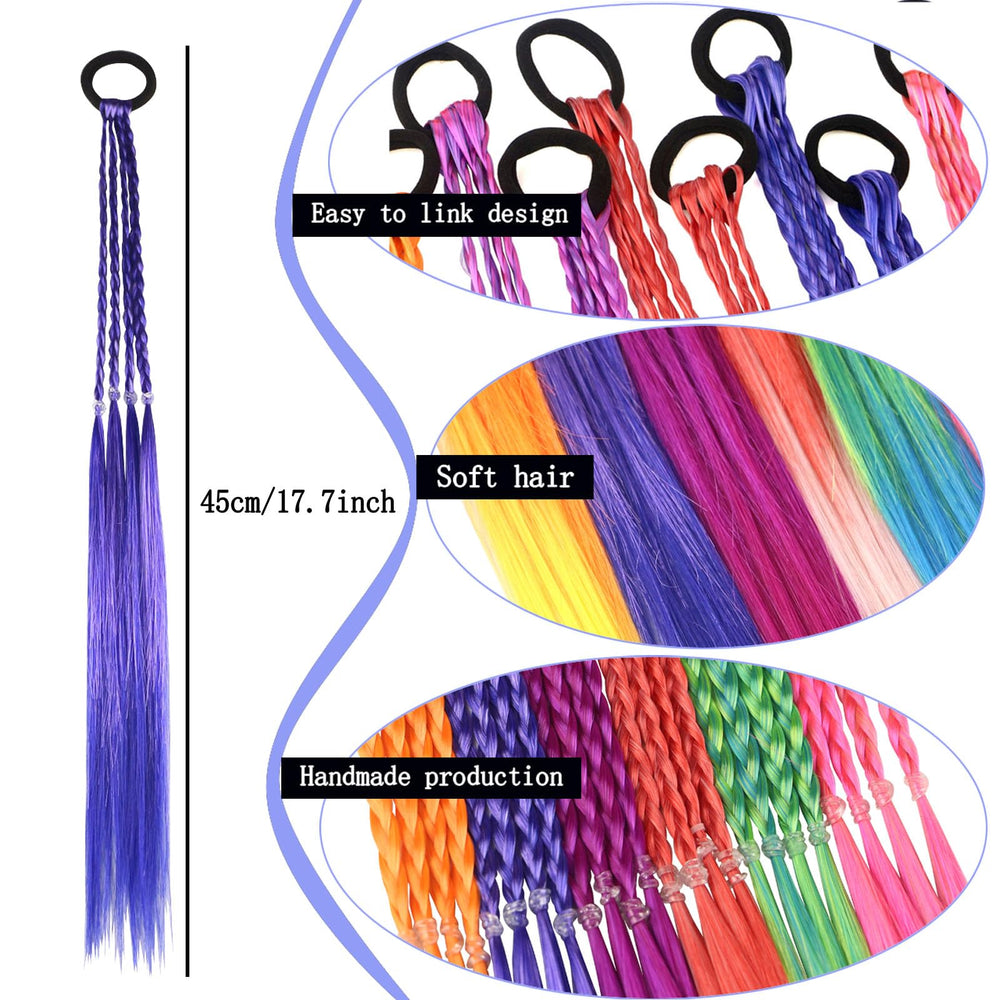 Colorful braid extensions for children, suits all hair colors and styles.