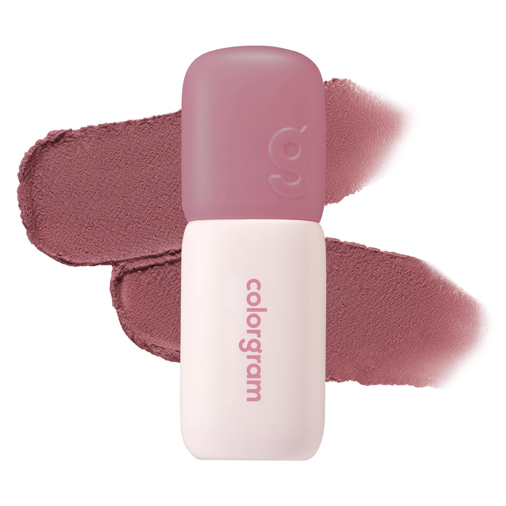 COLORGRAM Nude Blur Tint 07 Geek Rose bottle closeup showing soft-focus matte finish.