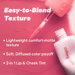 COLORGRAM Nude Blur Tint 07 Geek Rose texture swatch with airy powdery look.