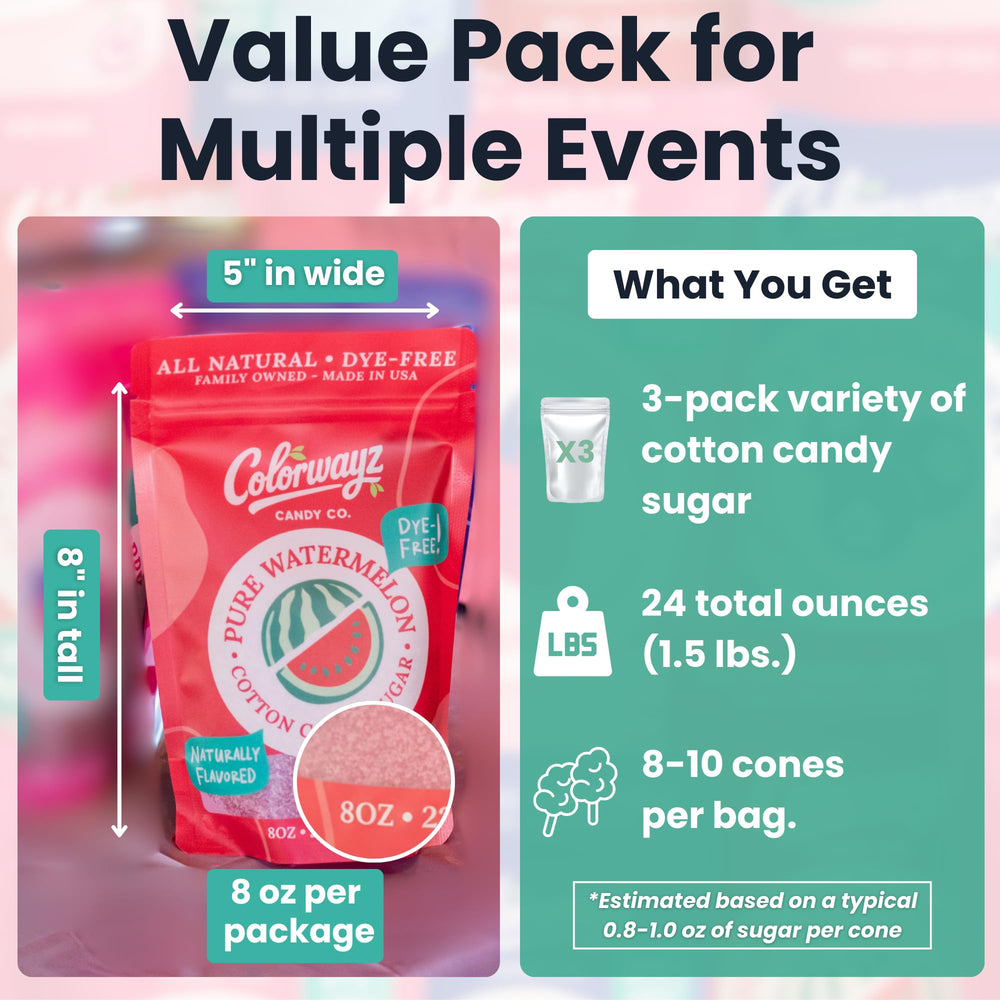 Colorwayz Dye-Free Sugar bag close-up shows resealable packaging